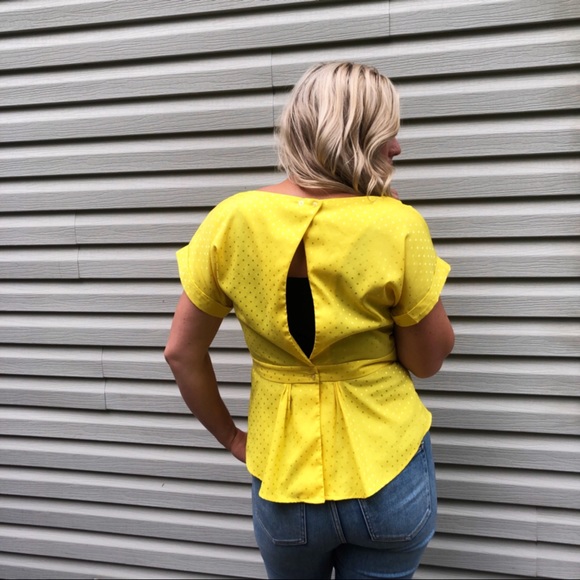 Lucca Couture Peplum Dress Shirt - Picture 4 of 6